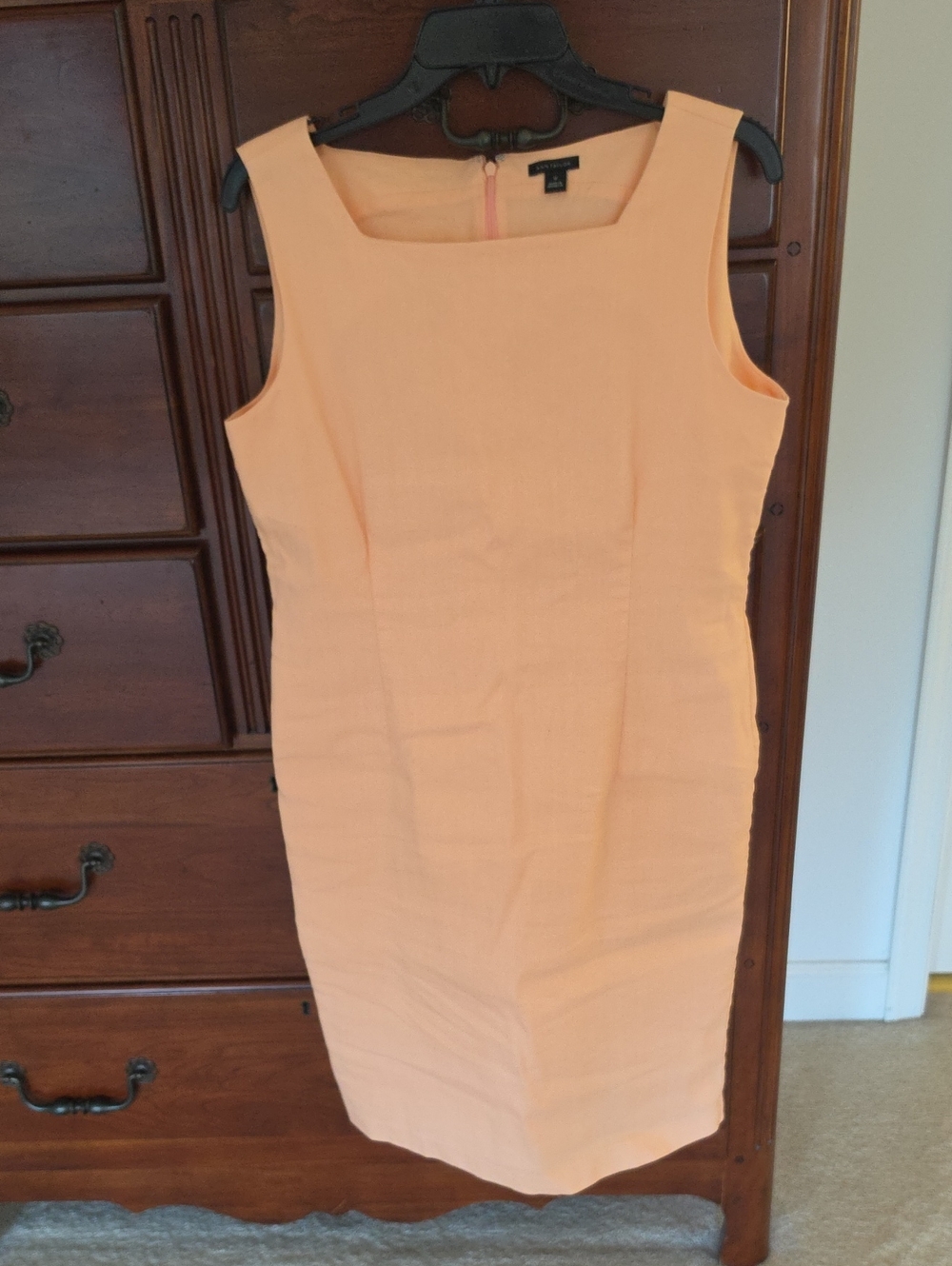 Ann Taylor Peach Sleeveless Sheath Dress